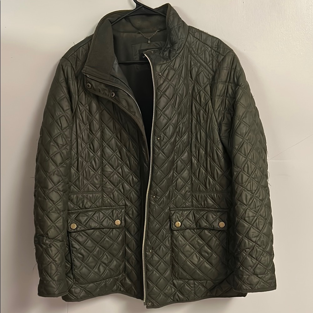 Lucky Brand Olive Quilted Puffer Jacket